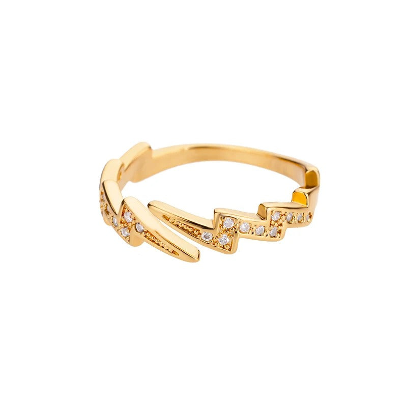 Bold yet elegant gold ring on a hand