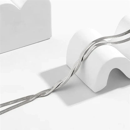 Minimalist long silver chain necklace, ideal for a modern look