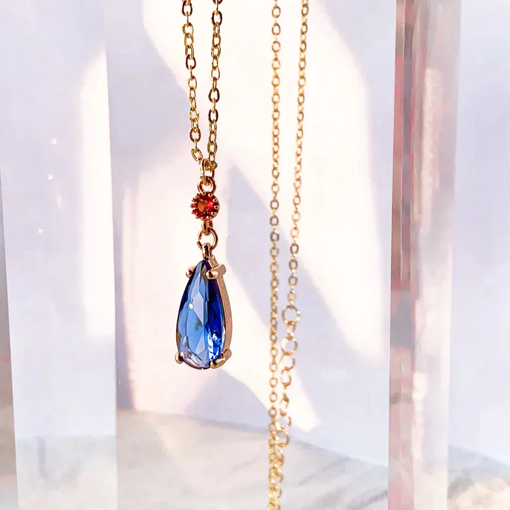 Studio Ghibli inspired Howl's Necklace & Earrings Set featuring a dazzling crystal